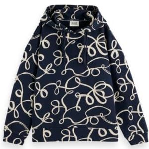 Scotch & Soda Hoodie met print, Lint Navy Aop V460, XS