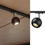 SLV 1-fase systeem LIGHT EYE/spot, led spot, plafondspot, plafondarmatuur, railsysteem, binnenverlichting / GU10 50W zwart