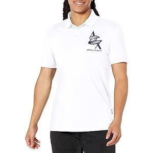 Armani Exchange Poloshirt voor heren, regular fit, katoen, Eagle logo, poloshirt, wit, S