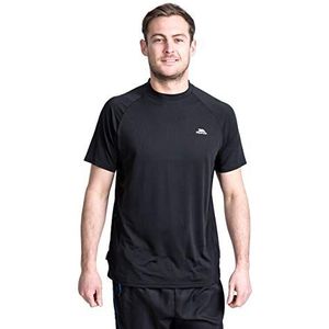 Trespass Cacama, zwart, XS, Quick Dry Stretch T-shirt met sleutelzak voor mannen, X-Small, zwart