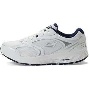 Skechers Heren Go Run Consistent-Performance Running & Walking Schoen Sneaker, Wit Navy, 10.5 UK X-Wide