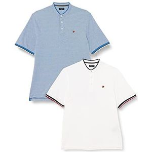 JACK & JONES Poloshirt voor heren, Bright Kobalt/Pack: helder kobalt+cloud, S