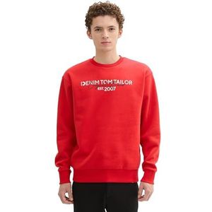TOM TAILOR Denim Sweatshirt voor heren, 11487 - Clean Red, M