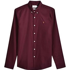 Farah Geruit overhemd voor heren, Bordeaux, XS