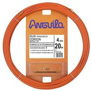 Anguila Kabelgeleiding, verwisselbare aansluitingen, staalkabel + propyleen, kleur oranje, diameter 4 mm, 20 meter