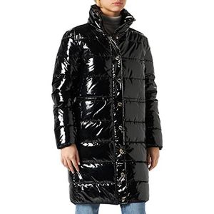 Love Moschino Dames gecoat nylon gewatteerd met mini hartjes all-over voering jas