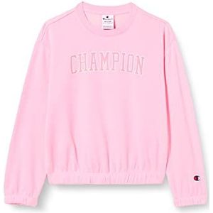 Champion Rochester 1919-C-Campus Boxy Crewneck sweatshirt, roze katoen snoep (CCPF), 3-4 jaar meisjes en meisjes, Roze Katoen Candy (Ccpf)