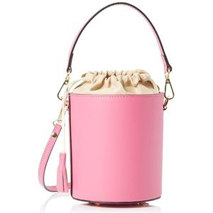 aleva Dames Bucket Bag van leer schoudertas, roze, Eén Maat
