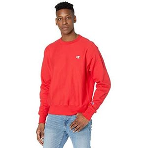 Champion Heren Crewneck, Reverse Weave Pullover Sweatshirt, Team Red Scarlet, L