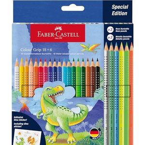 Faber-Castell Kleurpotlood Colour Grip dinosaurus 18+6