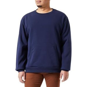 Yuka Gebreid sweatshirt voor heren met ronde hals polyester marine maat XL, marineblauw, XL