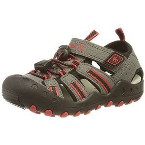 Kamik Crab Platte sandalen voor jongens, Charcoal Red, 26 EU