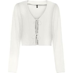 Onlnova Life Vis L/S Hailey Tie Top, cloud dancer, XL