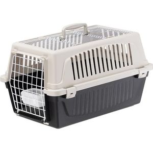 Ferplast Transportbox voor Katten, Hondenbox voor kleine Honden en Katten tot 8 kg, te openen dak, met kussen en kom, Ventilatiesleuven, 37 x 58 x h 32 cm, ATLAS 20 OPEN Transportbox voor huisdieren