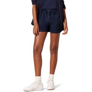 Amazon Essentials Dames Stretch Katoen Pull-on Mid Rise Relaxed-fit Short, Navy, Large