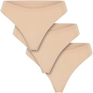 Urban Classics Dames TB7662B-Dames Bonded Brazilian 3-Pack Underwear, Nude + Nude + Nude, M, Nude + nude + nude, M