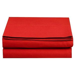 Elegant Comfort Hoogwaardig laken van hotelkwaliteit, luxe en zachtste hoogwaardige microvezel lakens met draadtelling van 1500, kreukvrij, vlekbestendig, 1 exemplaar, kingsize, rood