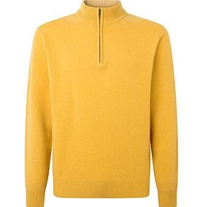 Hackett London Heren Lambswool Hzip Cardigan Sweater, honinggoud, XL