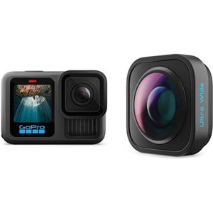 GoPro HERO13 Black - Waterdichte actiecamera met 5.3K60 video, 27 MP foto, Creator Edition + Ultra Wide Lens Mod + GoPro dubbele batterijlader + 2 oplaadbare Enduro-batterijen