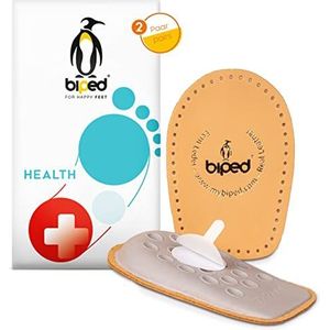 biped HEALTH 2 paar - hielkussen van plantaardig gelooid leer - hielverhoger voor alle schoenen - aangenaam zacht hielkussen met schokabsorberend latexschuim - zelfklevend z2040(38-40)