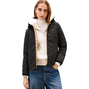 Tommy Hilfiger Dames STRETCH NYLON LW DOWN REV JACKET WW0WW47754 Puffer Jacket, ZWART (Zwart), M, Zwart (zwart), M