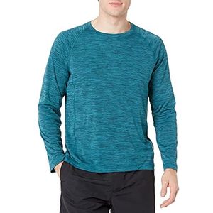 Amazon Essentials Men's Sneldrogend zwemshirt met lange mouwen (UPF 50), Blauwgroen Blauw, L