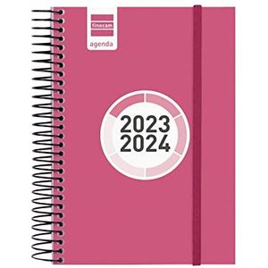 Finocam - Agenda Espir Color 2023/2024, 1 dag pagina september 2023 - augustus 2024 (12 maanden), Spaans roze