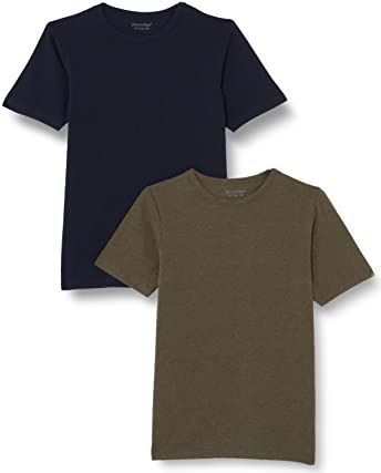 Minymo - Basic 32 - T-shirt - Khaki - Set van 2 stuks - Uniseks - Kinderen