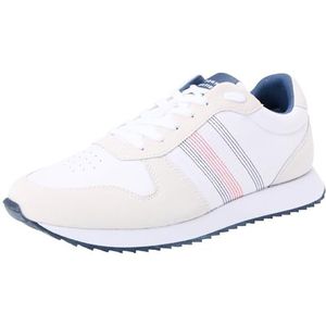 Tommy Hilfiger Heren Runner Evo Mix Stitch Fm0fm05122 Mid Top, Wit, 40 EU