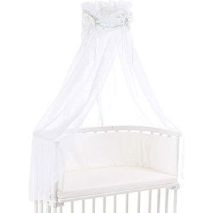 babybay Hemel Organic Cotton met strik passend voor de modellen Original, Maxi, Boxspring, Comfort, Comfort Plus en Midi, witte glittersterren mint