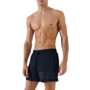 Karl Lagerfeld B.V METALLIC Logo Medium Boardshorts, Blue Fusion, XS