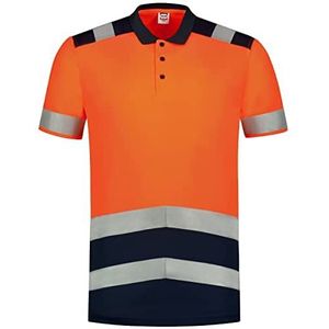 Tricorp 203007 Veiligheidswaarschuwing bicolor poloshirt, 50% polyester/50% polyester, CoolDry, 180 g/m², fluorrode inkt, maat S