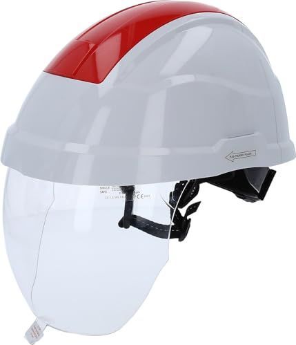 KS Tools - 117.0137 - Veiligheidshelm - Rood - Met Gezichtsbescherming
