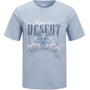 JJ REBEL Jrebgarbo Tee Ss Crew Neck, Chambray Blue, XS