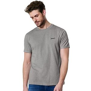 Street One MEN Heren shirt met korte mouwen, grijs (stone grey melange), 3XL