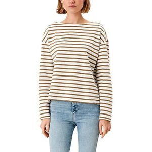s.Oliver T-shirt voor dames, Brown Stripes, L
