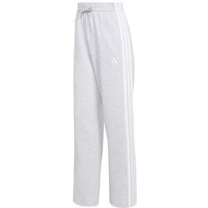 adidas Mujer ESSENTIALS 3-STRIPES OPEN HEM FLEECE PANTS, light grey heather/white, S