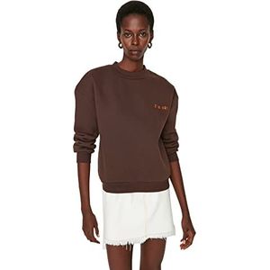 Trendyol Katoen & polyester Sweatshirt - Bruin - Regular XS Bruin, BRON, XS