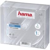 Hama 00044748 CD-lege hoes (standaard, CD-beschermhoes) 5-pack, transparant