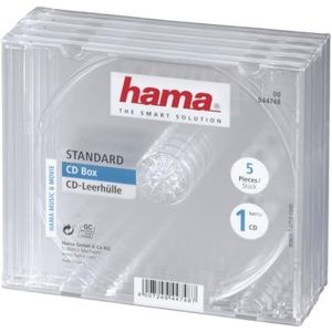 Hama 00044748 CD-lege hoes (standaard, CD-beschermhoes) 5-pack, transparant
