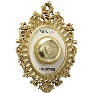 Boltze Wandobject champagne bel (decoratief bord voor champagne-liefhebbers, cadeau-idee, elegant design, grappige wanddecoratie met aangegeven bel, kleur goud/wit) 1016154