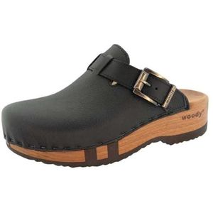 Woody Heren Leon houten schoen, zwart, 47 EU, zwart, 47 EU