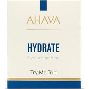 AHAVA Hyaluronic Acid Hydrate Sachet Kit: HA Serum, Leave-On Masker & 24/7 Gezichtscrème. Verhoogt hydratatie, voorkomt rimpels, verzacht & verfijnt huidtextuur met Osmoter & ATPeptiden. Inhoud: 3 ml.