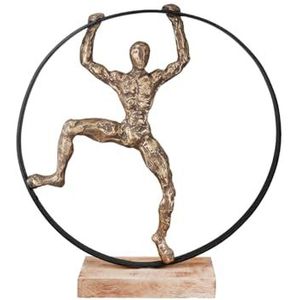 Casablanca grote decoratieve figuur sculptuur XXL - decoratiefiguur van aluminium hout kleur: brons zwart - decoratie woonkamer geschenk motivatie hoogte 45 cm