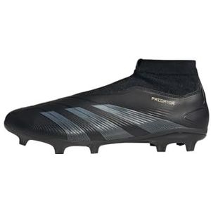 adidas Predator24 League voetbalschoenen zonder veters voor dames en heren, stevige grondschoenen, Core Zwart Carbon Goud Met, 36 EU