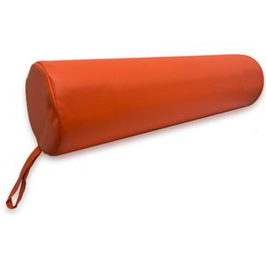 QUIRUMED Rolkussen 55 x 15 cm oranje kunstleer schuimvulling yoga fitness massage