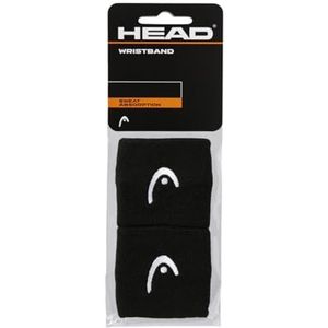 HEAD Uniseks volwassenen 2,5 zweetband, zwart, eenheidsmaat