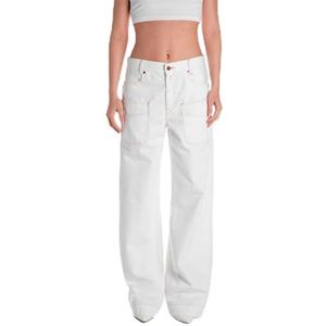Replay Straight fit jeans voor dames, 100 Naturel Wit, 28W x 30L