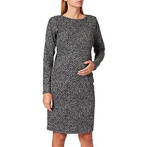 Supermom Damesjurk Ls AOP V-print jurk, Grey Melange - P628, 34