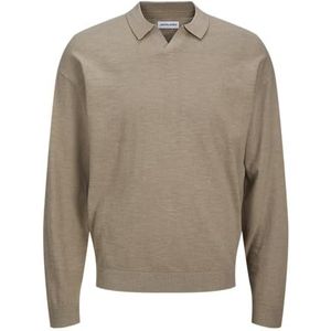 JACK & JONES Jjcolin Slub Knit Polo Ls voor heren, Crockery., XS